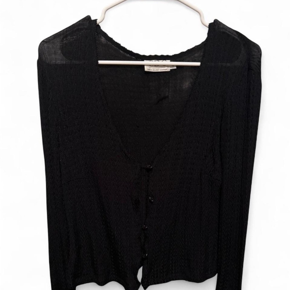 Vintage CDC black Button Front cardigan size 4 - Picture 4 of 6